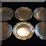 S17. Set of 6 Reed and Barton pewter plates. 10&rdquo;w 